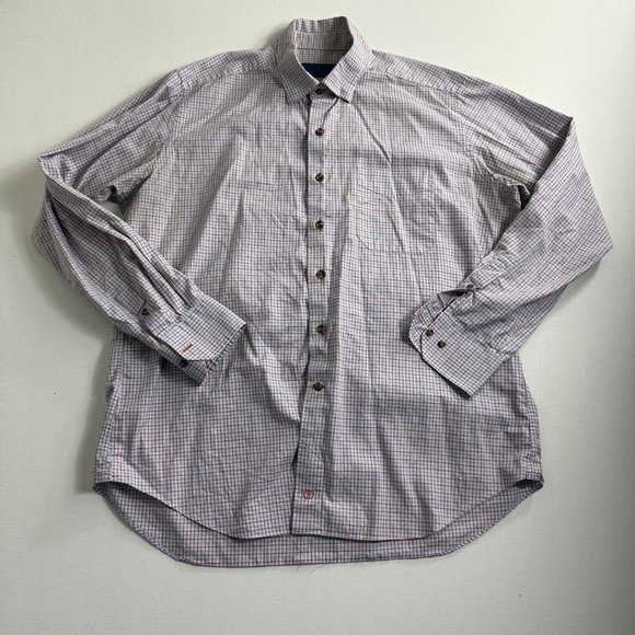 David Donahue‎ Mens Dress Shirt Size XL Plaid Checkered Collared Button Down - Picture 1 of 8